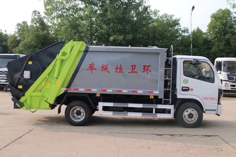 国六东风多利卡6立方程力压缩垃圾车 (2)